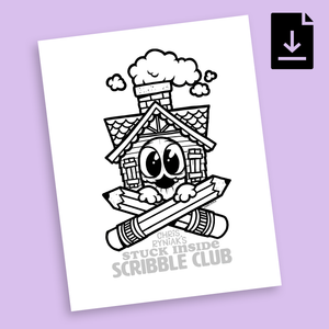 FREE! Stuck Inside Scribble Club Coloring Page